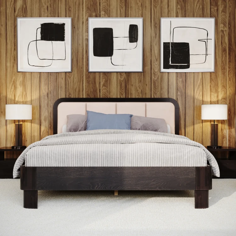 Кровать Райтон Hemwood Lite (Микровелюр) 140 х 210 см, ЛДСП Белый жемчуг/Белая эмаль (береза)/Selfie