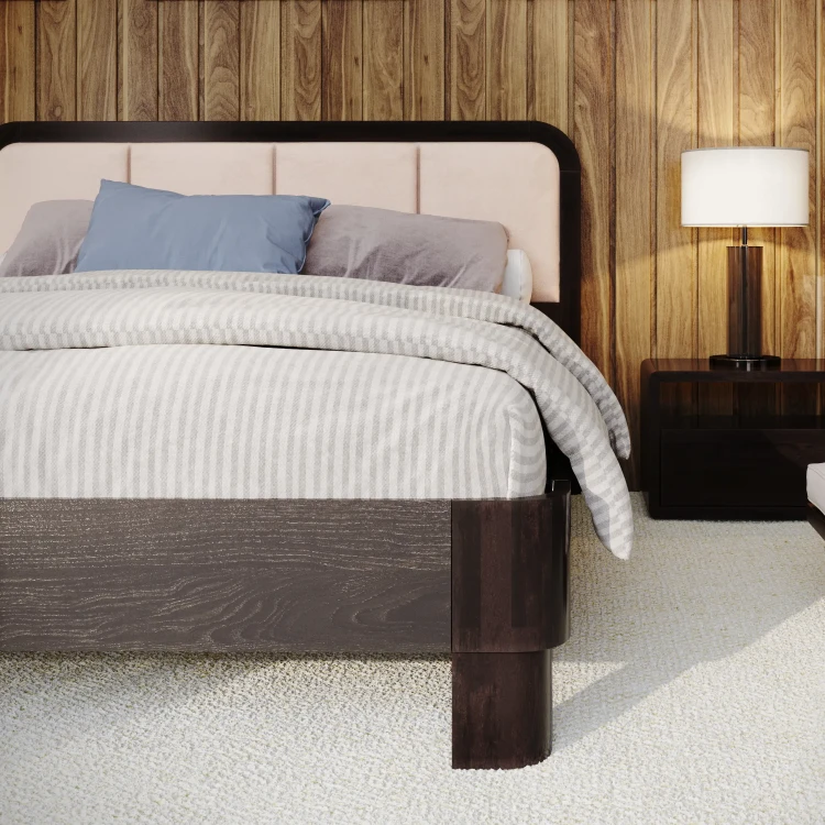 Кровать Райтон Hemwood Lite (Микровелюр) 140 х 210 см, ЛДСП Белый жемчуг/Белая эмаль (береза)/Selfie