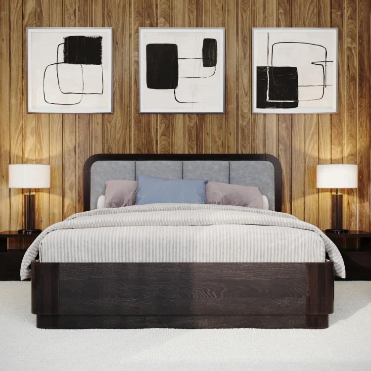 Кровать Райтон Hemwood Lite с ПМ (Микрофибра) 200 х 220 см, ЛДСП Белый жемчуг/Белая эмаль (береза)/Diva