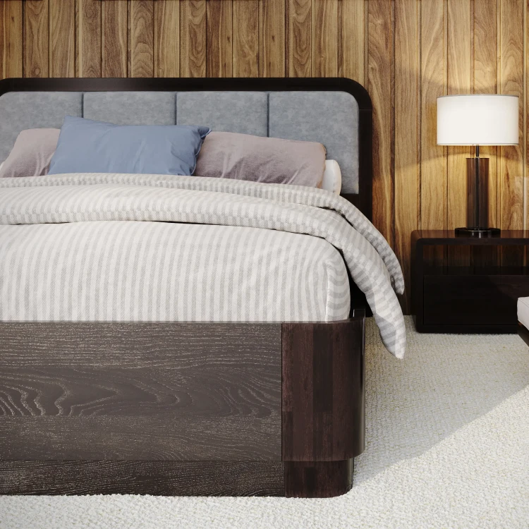 Кровать Райтон Hemwood Lite с ПМ (Микрофибра) 200 х 220 см, ЛДСП Белый жемчуг/Белая эмаль (береза)/Diva