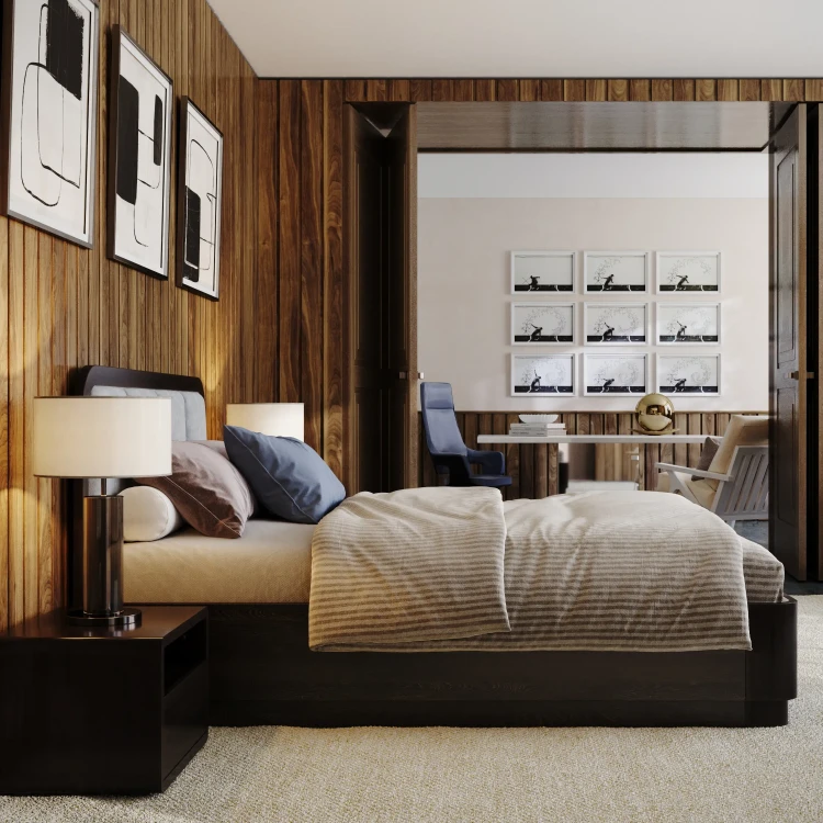 Кровать Райтон Hemwood Lite с ПМ (Микрофибра) 200 х 220 см, ЛДСП Белый жемчуг/Белая эмаль (береза)/Diva