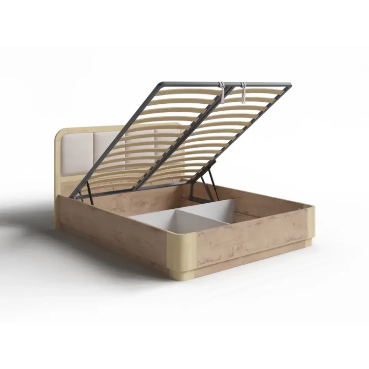 Кровать Райтон Hemwood Lite с ПМ (Микрофибра) 200 х 220 см, ЛДСП Белый жемчуг/Белая эмаль (береза)/Diva