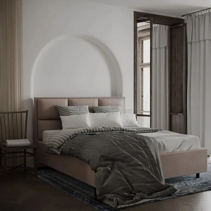 Кровать Райтон Malina (Микровелюр) Manhattan Латте