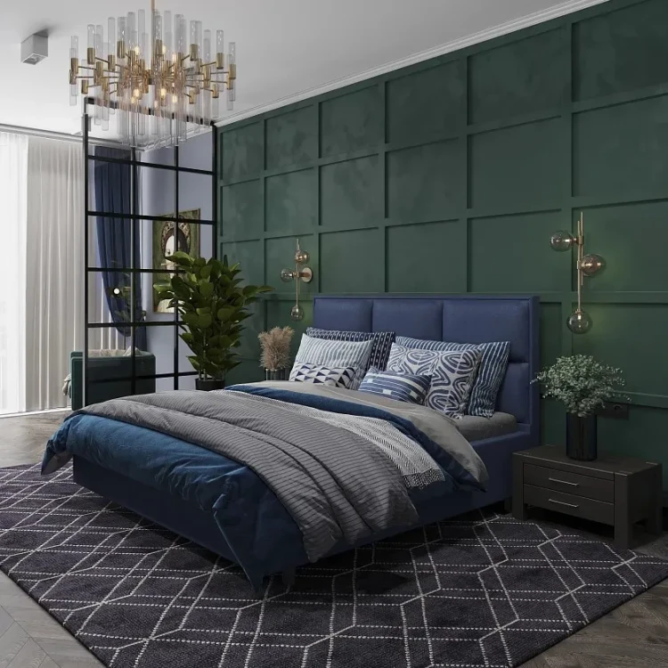 Кровать Райтон Malina (Микрофибра) Diva Синий