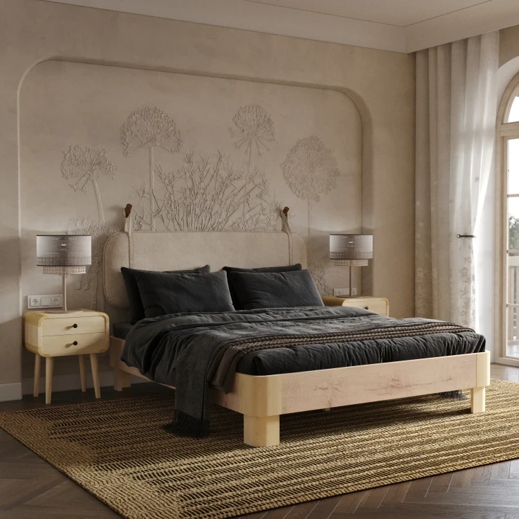 Изголовье навесное Райтон Self Soft (Флок) 91 х 8 х 55 см, Бентлей Карамельный