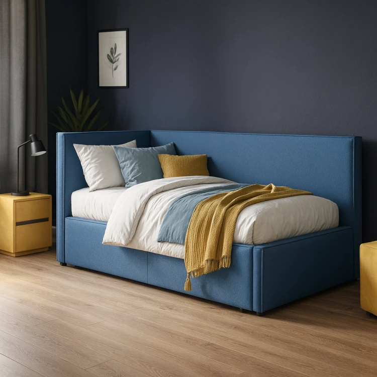 Кровать-софа Орматек Porto Lite правая (Шенилл) 100 х 200 см, Piano 6 Шоколадный мусс