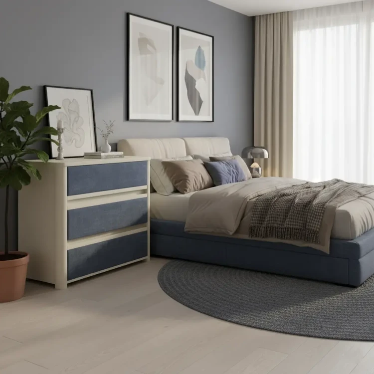 Слоновая кость/Королевский синий