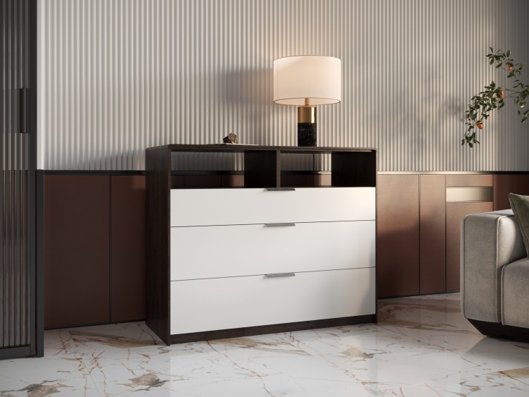 Венге (дуб)/Белая эмаль