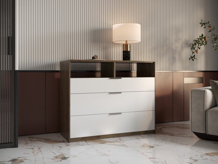 Масло-воск Темный Орех (дуб)/Белая эмаль