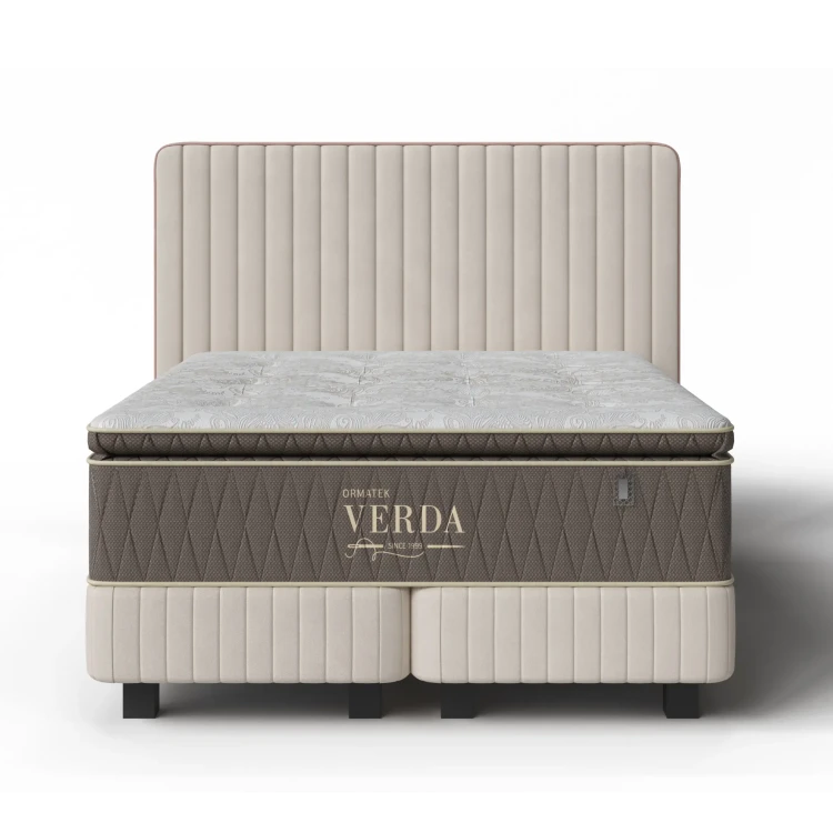 Кровать Verda Bastion (Микровелюр) 180 х 210 см, Marino 4 Лен/Noel Nut (ореховый) (Verda)