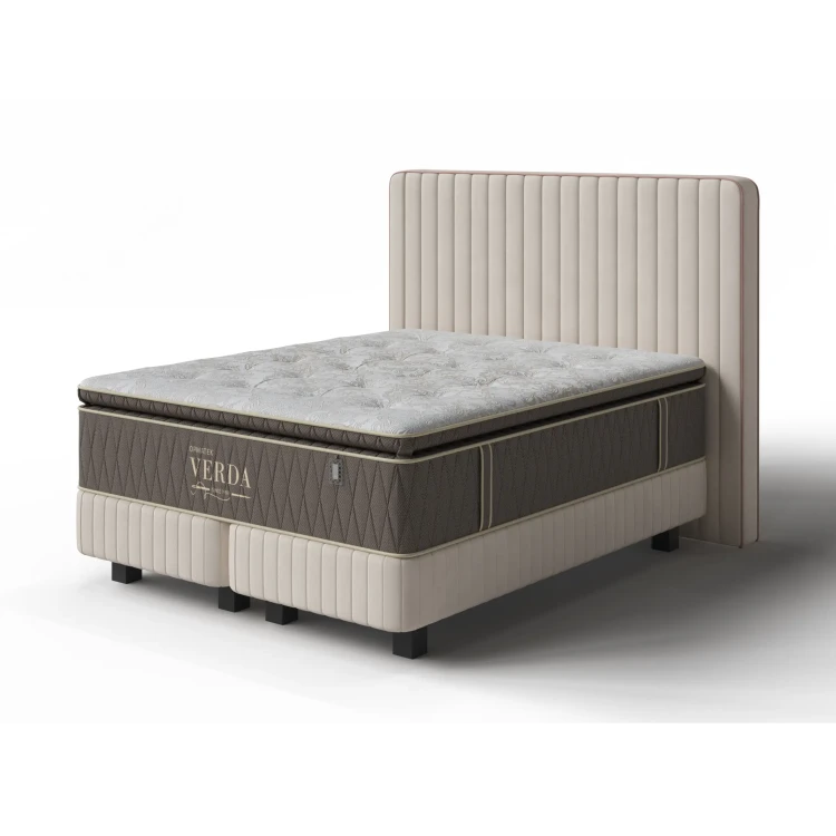 Кровать Verda Bastion (Микровелюр) 180 х 210 см, Marino 4 Лен/Noel Nut (ореховый) (Verda)