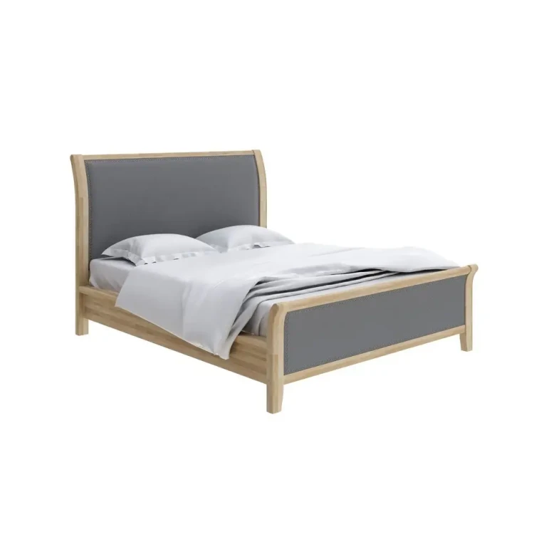 Кровать Райтон Dublin 140 х 220 см, Тетра Стальной/Лак матовый (дуб)