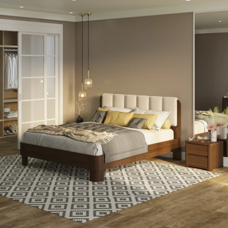 Кровать Орматек Wood Home 2 береза (Рогожка) 140 х 220 см, Антик (береза)/Firmino Тауп