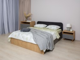 Кровать Райтон Way Plus с ПМ (90 х 190 см, Бунратти/Вулканический серый)