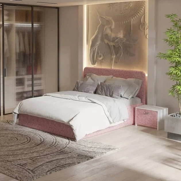 Кровать Орматек Mia с ПМ Levis 62 Розовый