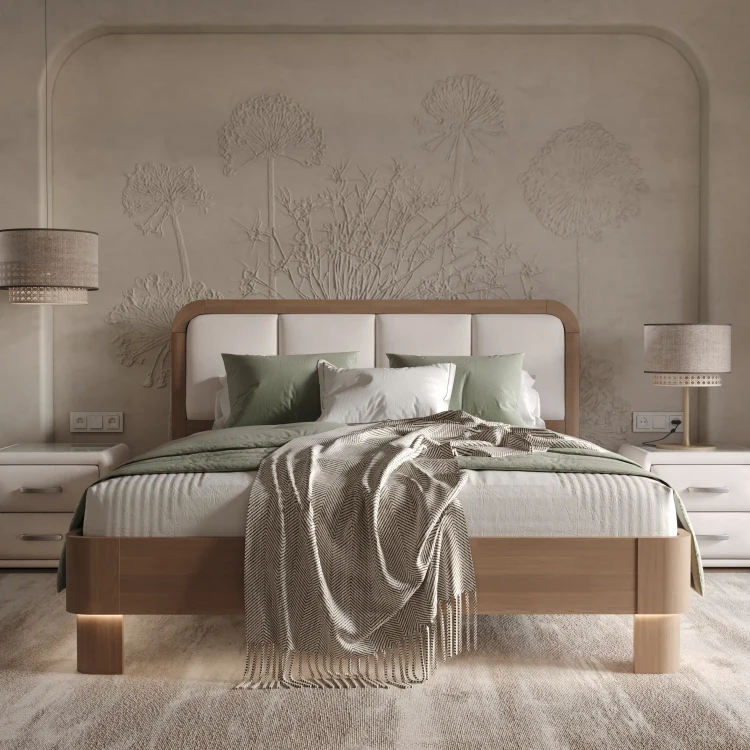 Кровать Райтон Hemwood сосна (Букле) 90 х 190 см, Beatto Пастила/Масло-воск Беленый (сосна)