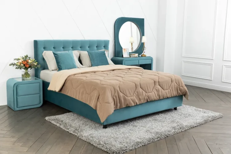 Кровать Орматек Scarlett (Микровелюр) Мanhattan Аквамарин